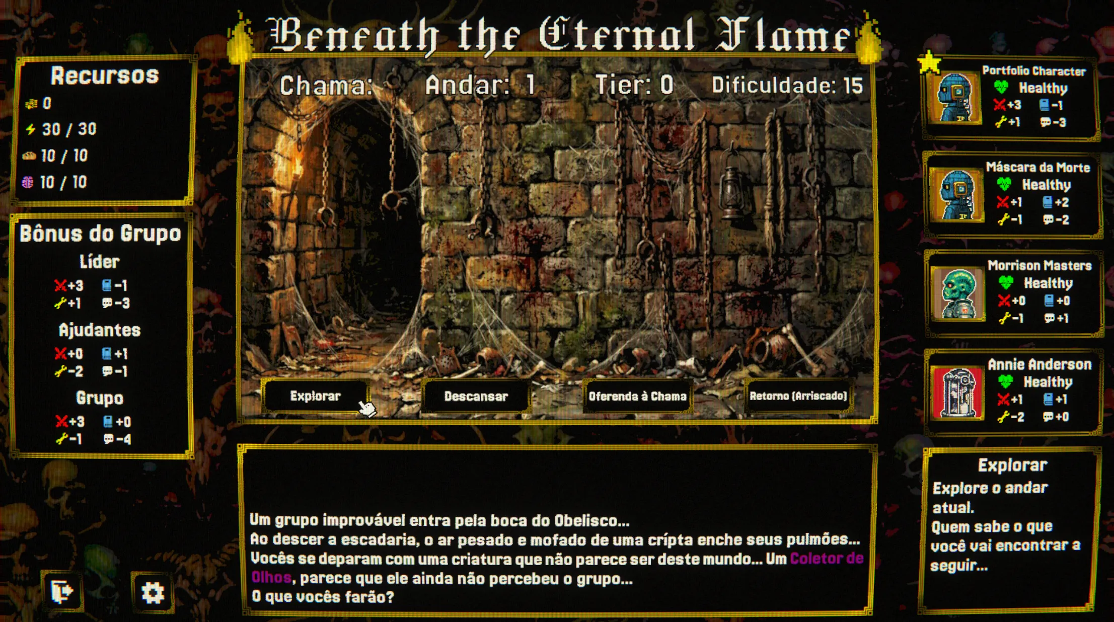 Beneath the Eternal Flame: Dungeon scene