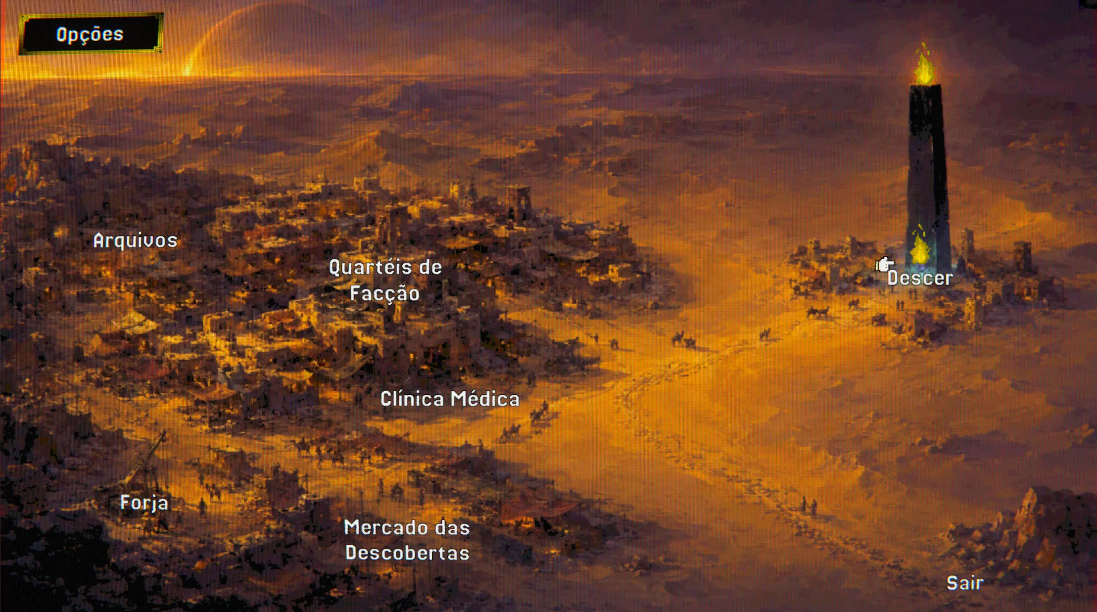 Beneath the Eternal Flame: Town map